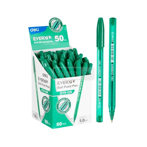 DELI Green Pen with 1,0mm Bullet Tip G19-GN 1*25pcs